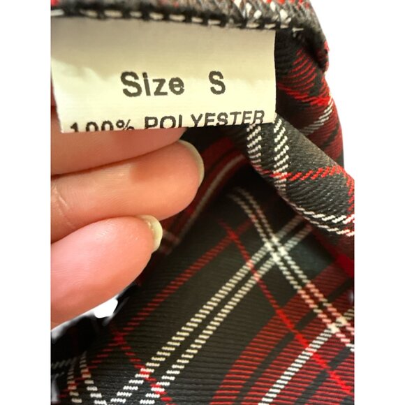 You Red & Black Plaid Sleeveless Dress Back Zipper Size S Polyester Blend NWT - Picture 8 of 9